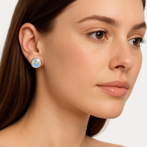 Swarovski Jewelry - Swarovski Silver and Blue Crystal Earrings